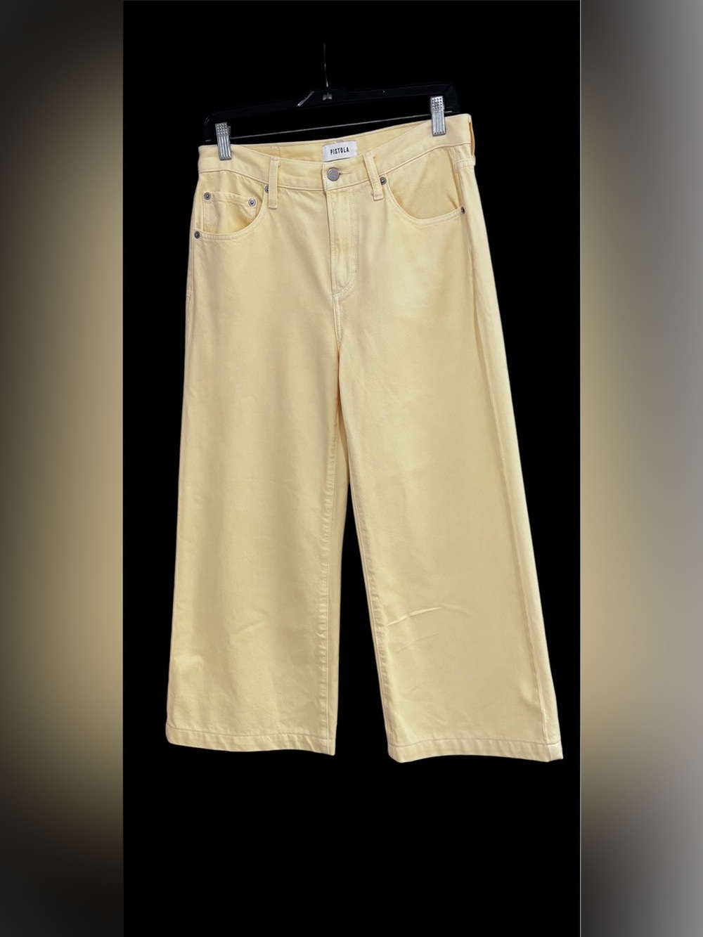 Pistola Wide Leg High Rise Ankle Jeans Yellow Sz 27 EUC